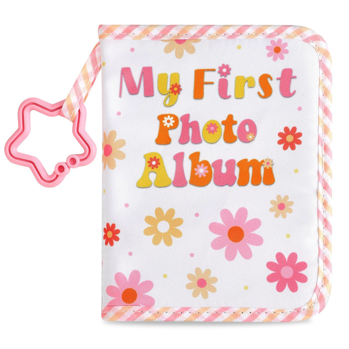 ZOIIWA Baby's First Family Album cover with groovy flowers for keepsakes