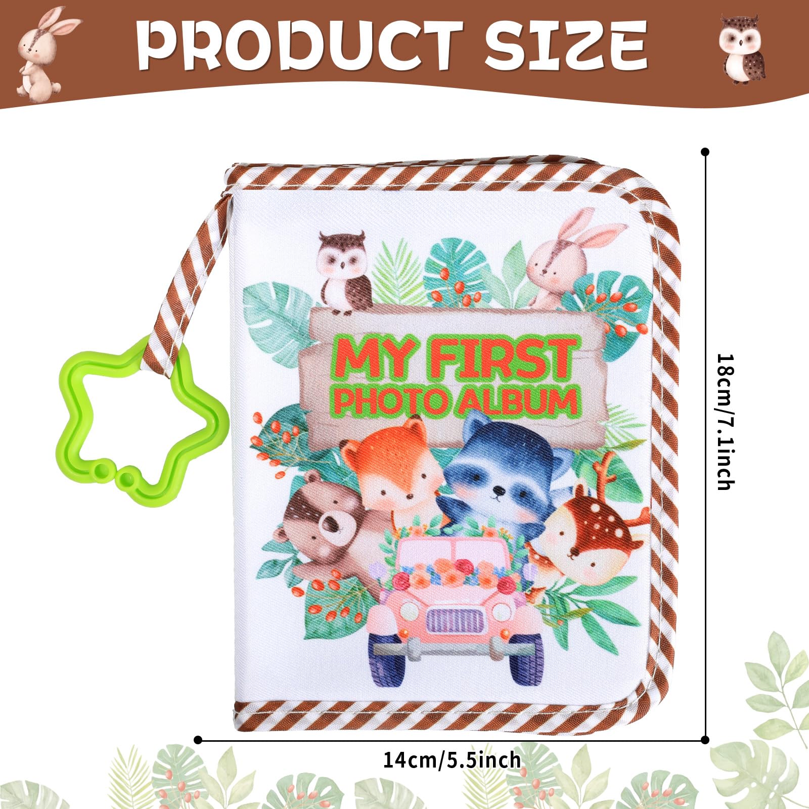 ZOIIWA woodland animals pages open to insert 4x6 photos and capture milestones