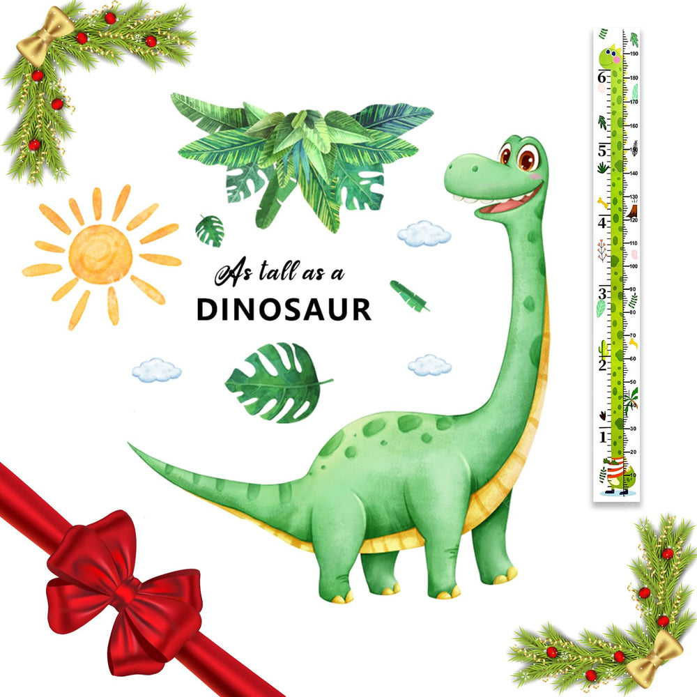 Zolrivo dinosaur wall decal height chart left panel for playful growth tracking.