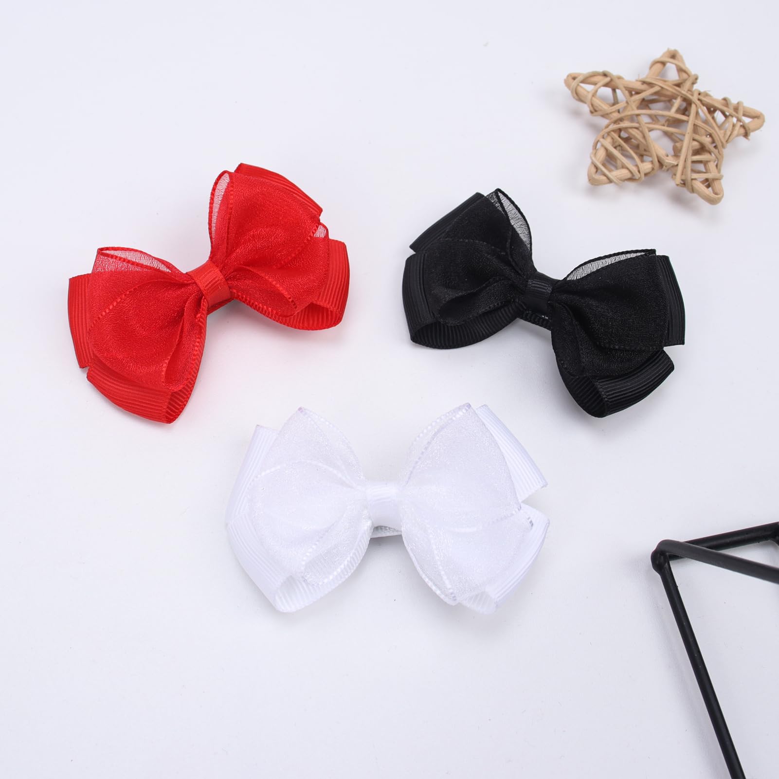 Zolyco half up hairstyle bow clip in white organza for easy styling