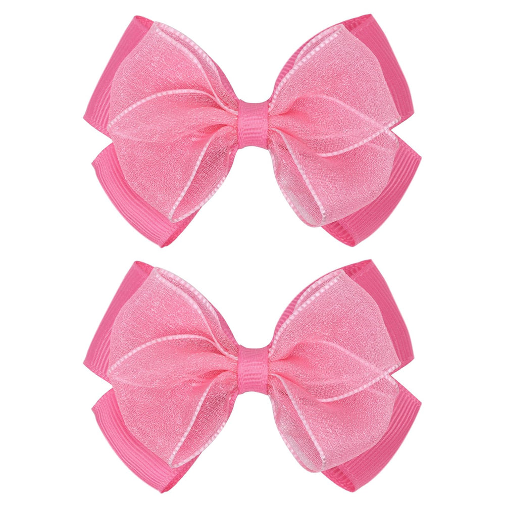 Zolyco Tiny 3-Inch Organza Double Bow Clip for baby girl, adds cute, secure style