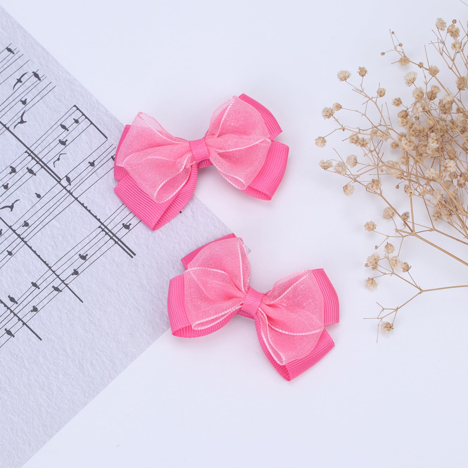 Zolyco Tiny 3-Inch Organza Double Bow Clip for half-up styles, versatile look