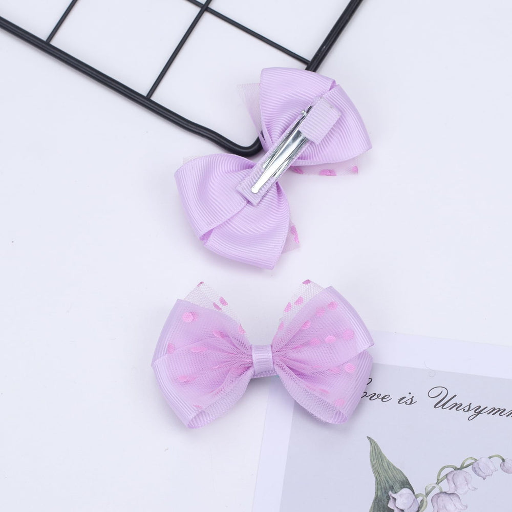 Zolyco Two Bows Purple Organza Pack showing set of 2 for versatility.