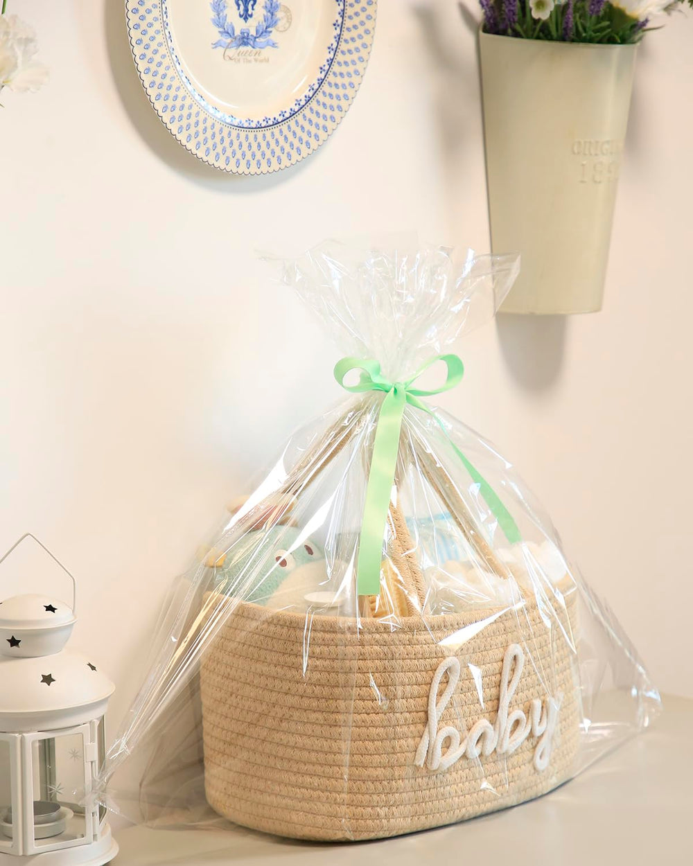 ZOMBATI diaper caddy cotton rope texture highlights soft, baby-safe material for nursery storage.