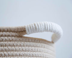 ZOMBATI dog toy bin with durable woven rope withstands daily use.