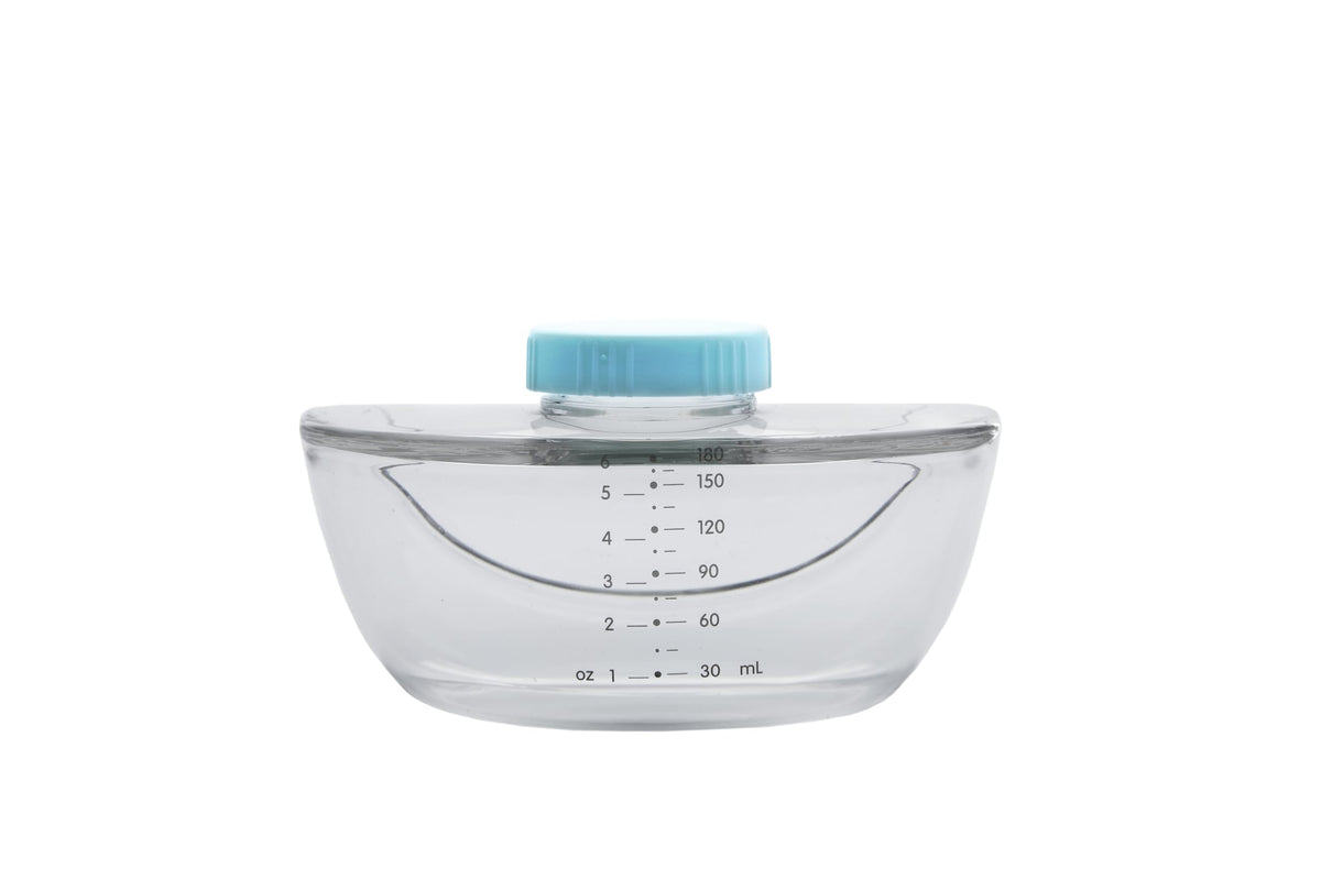 Zomee bottle with leak-proof 6oz design for mess-free milk storage.
