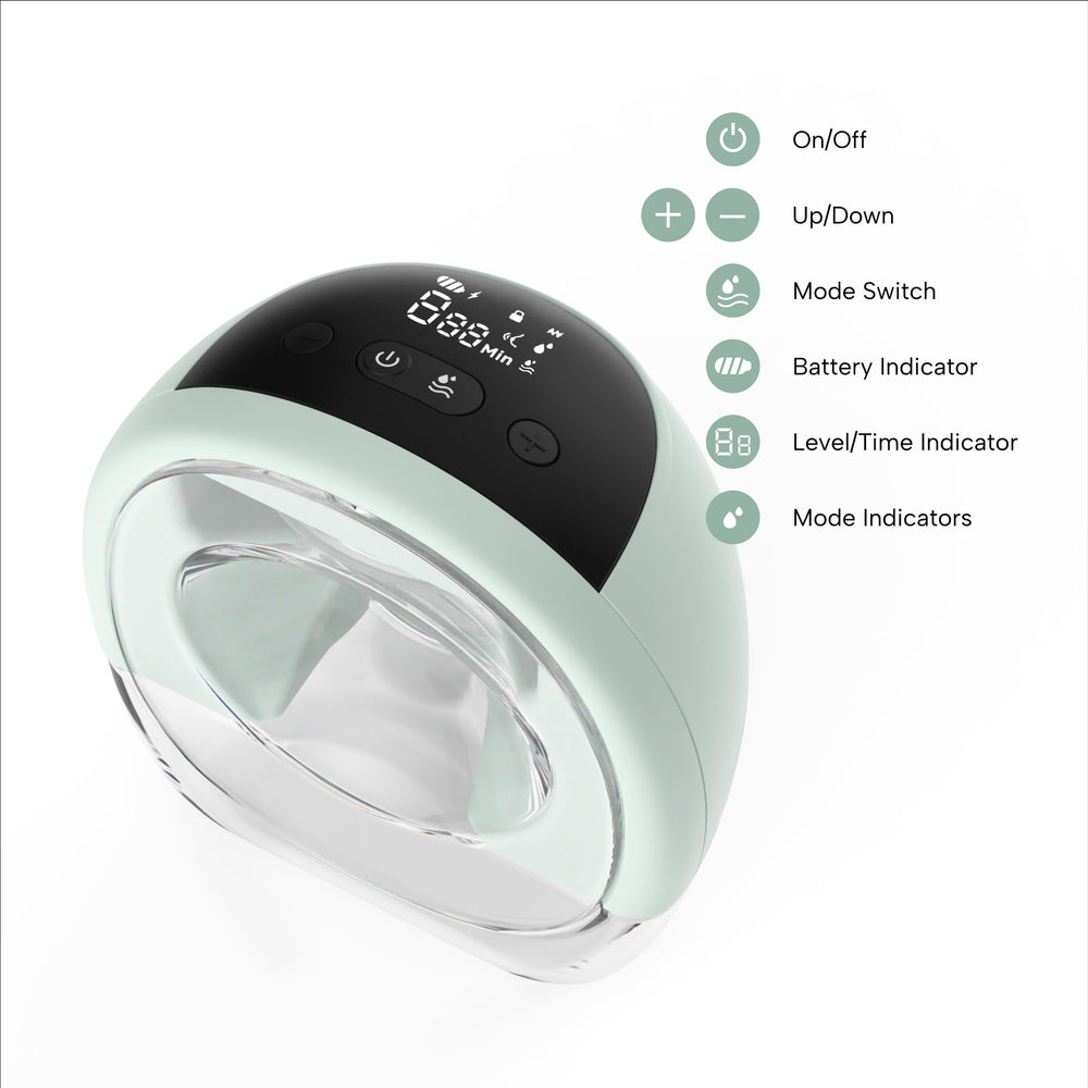 Zomee Fit battery lasts 2+ hours for extended pumping sessions.