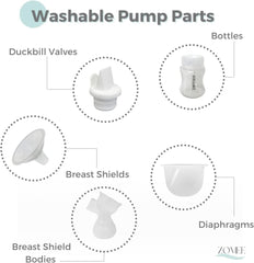 Zomee Flex multi-size range breast shields for custom fit and comfort.