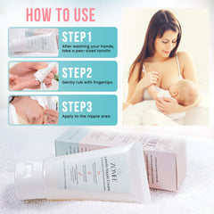 Zomee Lanolin Nipple Cream swirl demonstrates soothing, fast-acting relief for cracked nipples.
