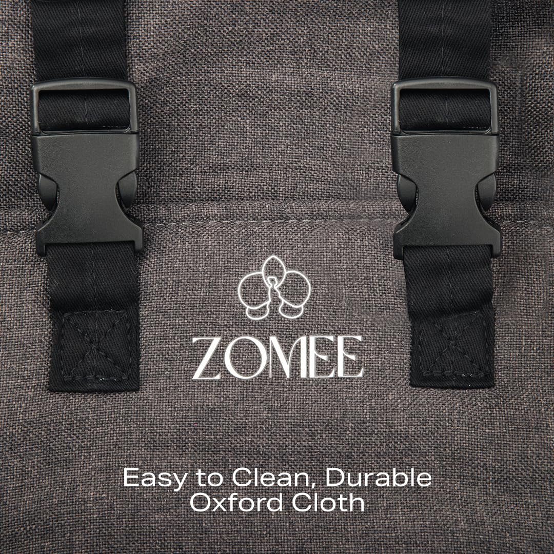 Zomee lightweight highchair strap keeps baby comfy without extra bulk.