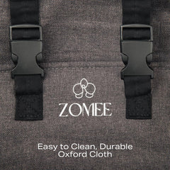 Zomee lightweight highchair strap keeps baby comfy without extra bulk.
