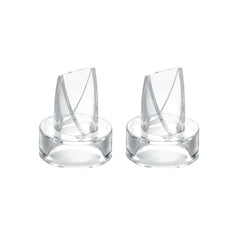 Zomee silicone hands-free duckbill valve set enhances suction for efficient pumping.