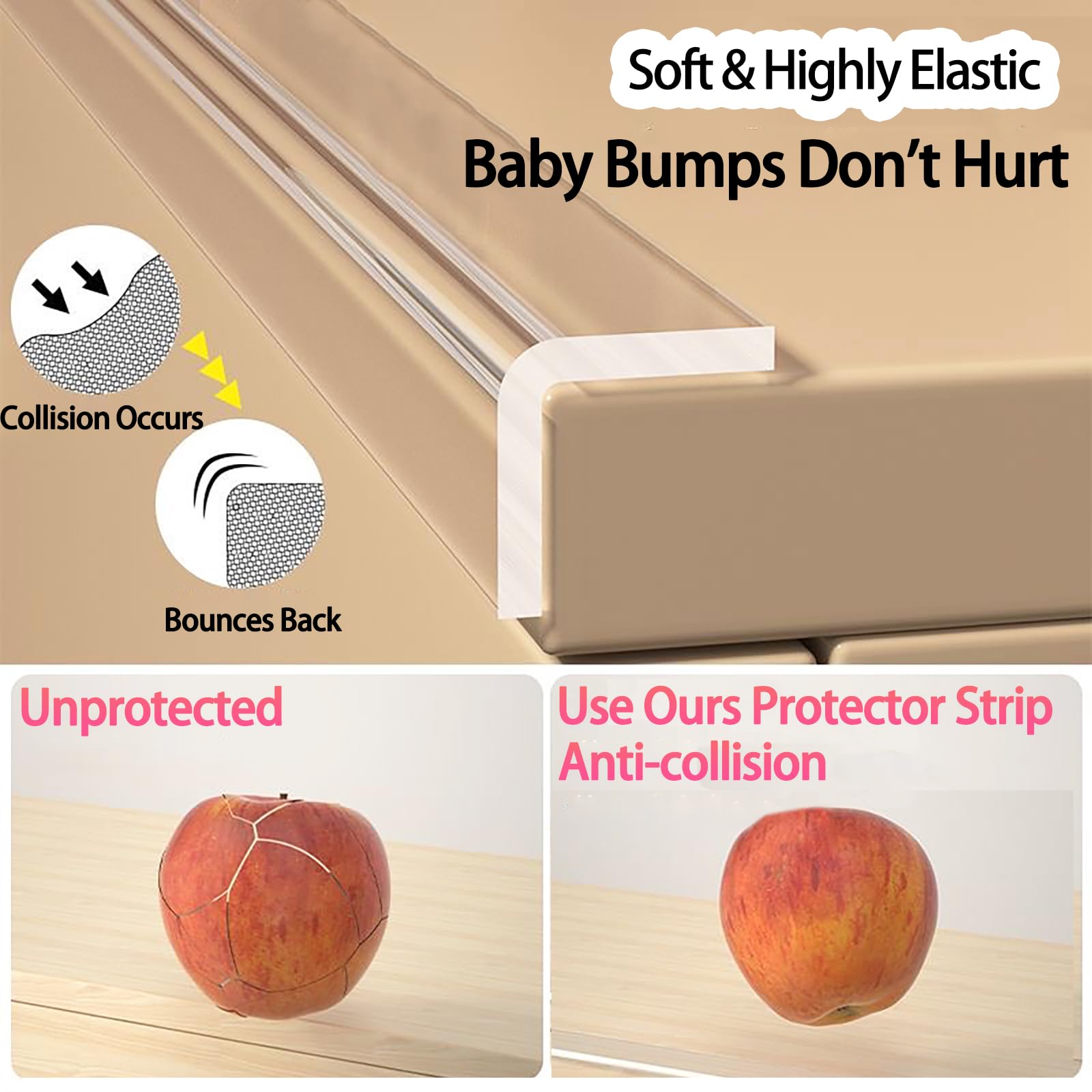 ZOMPAGO cabinet edge cushion protector prevents scuffs on cabinets