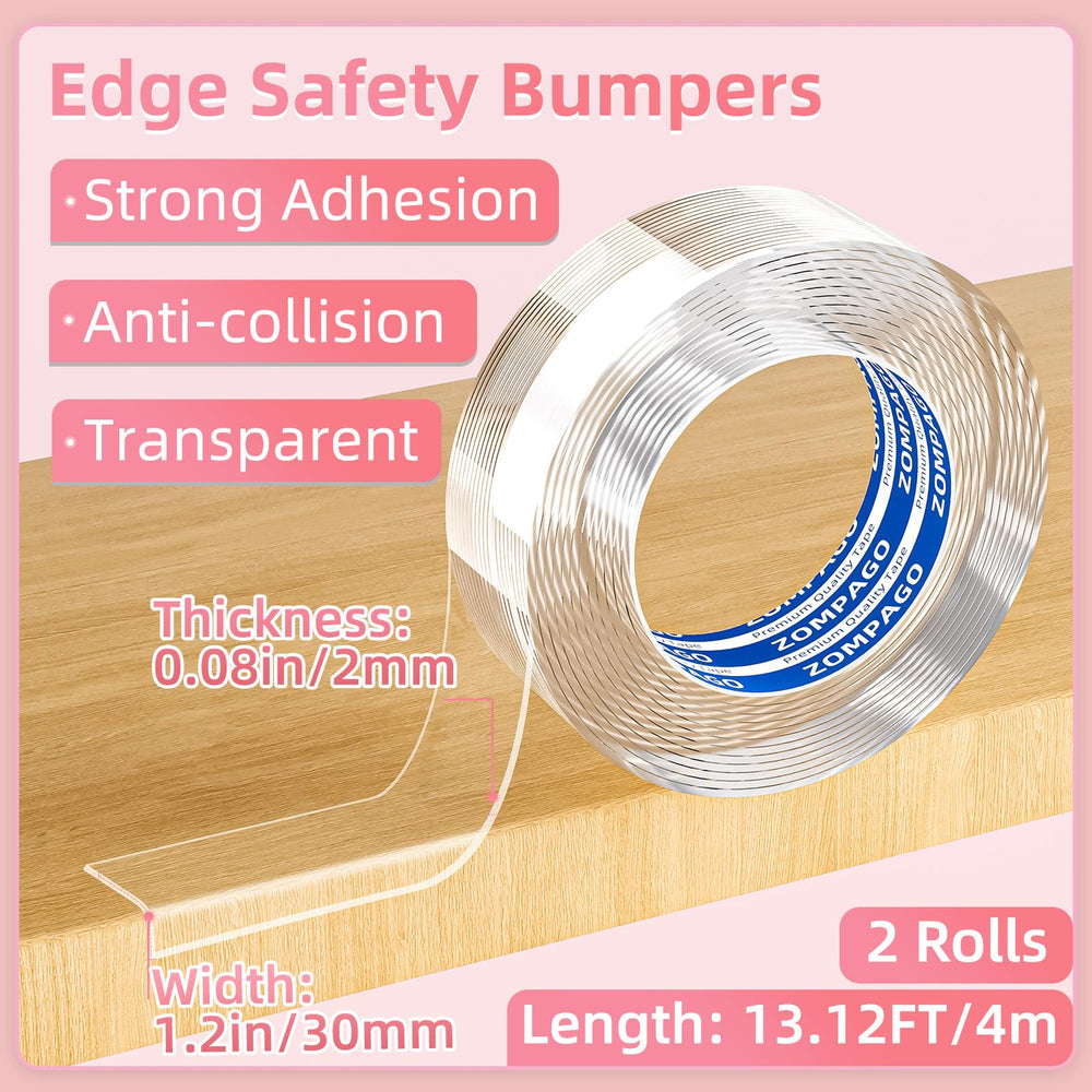 ZOMPAGO edge protector attached to a corner to prevent bumps
