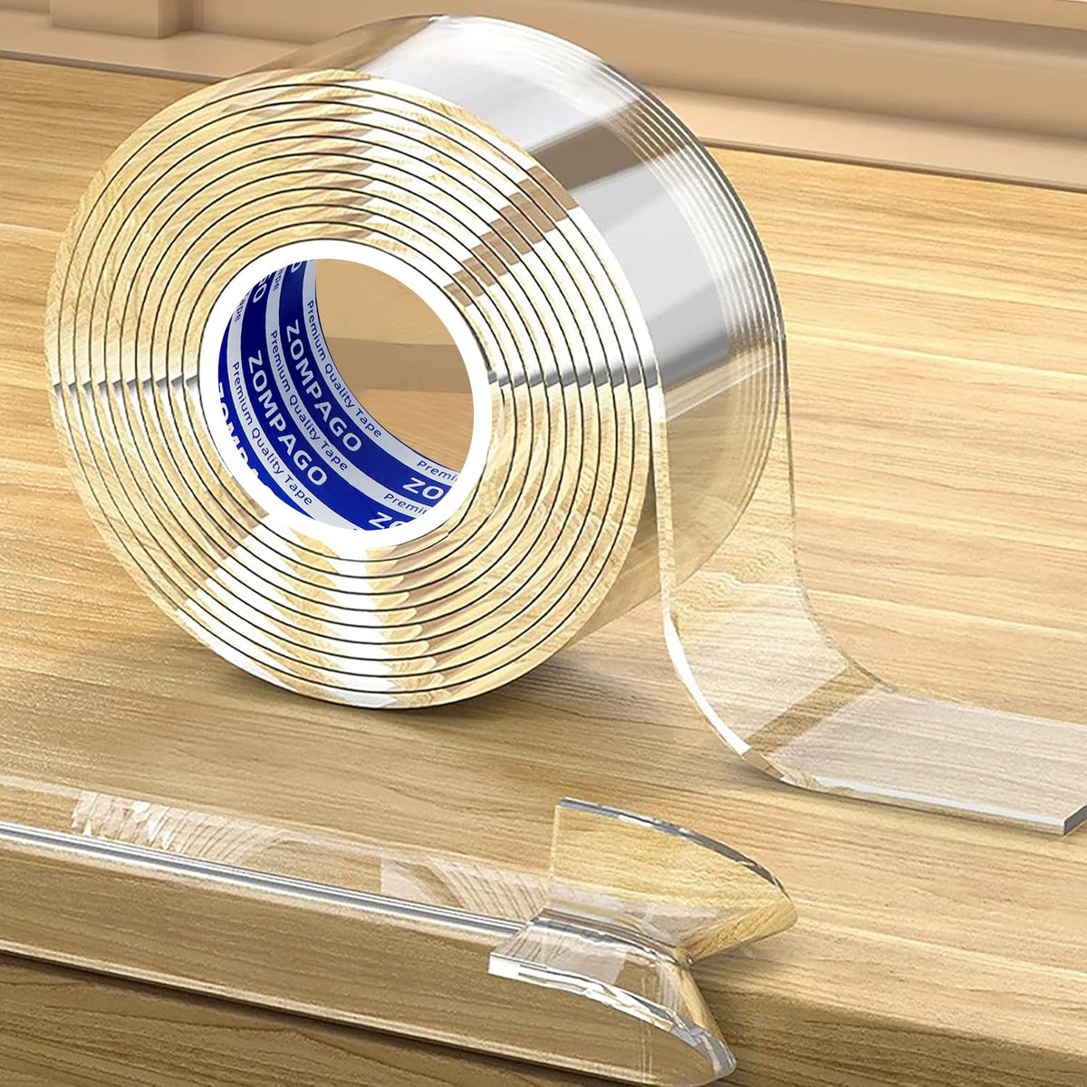 ZOMPAGO Clear Soft Corner Protector closeup showing soft cushioning to protect furniture corners from bumps