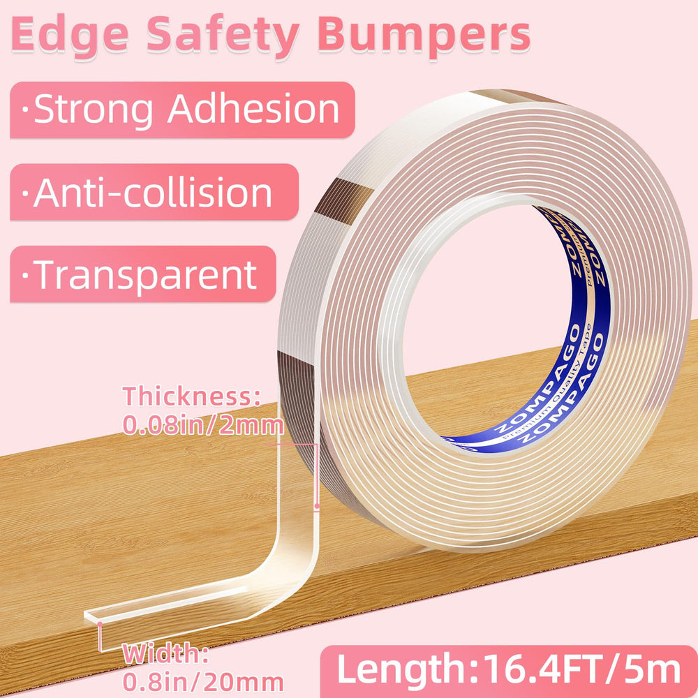 ZOMPAGO clear edge protectors on a table corner maintaining furniture appearance