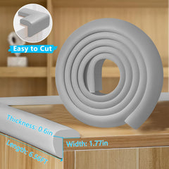 ZOMPAGO corner guards in grey protect sharp playroom corners.