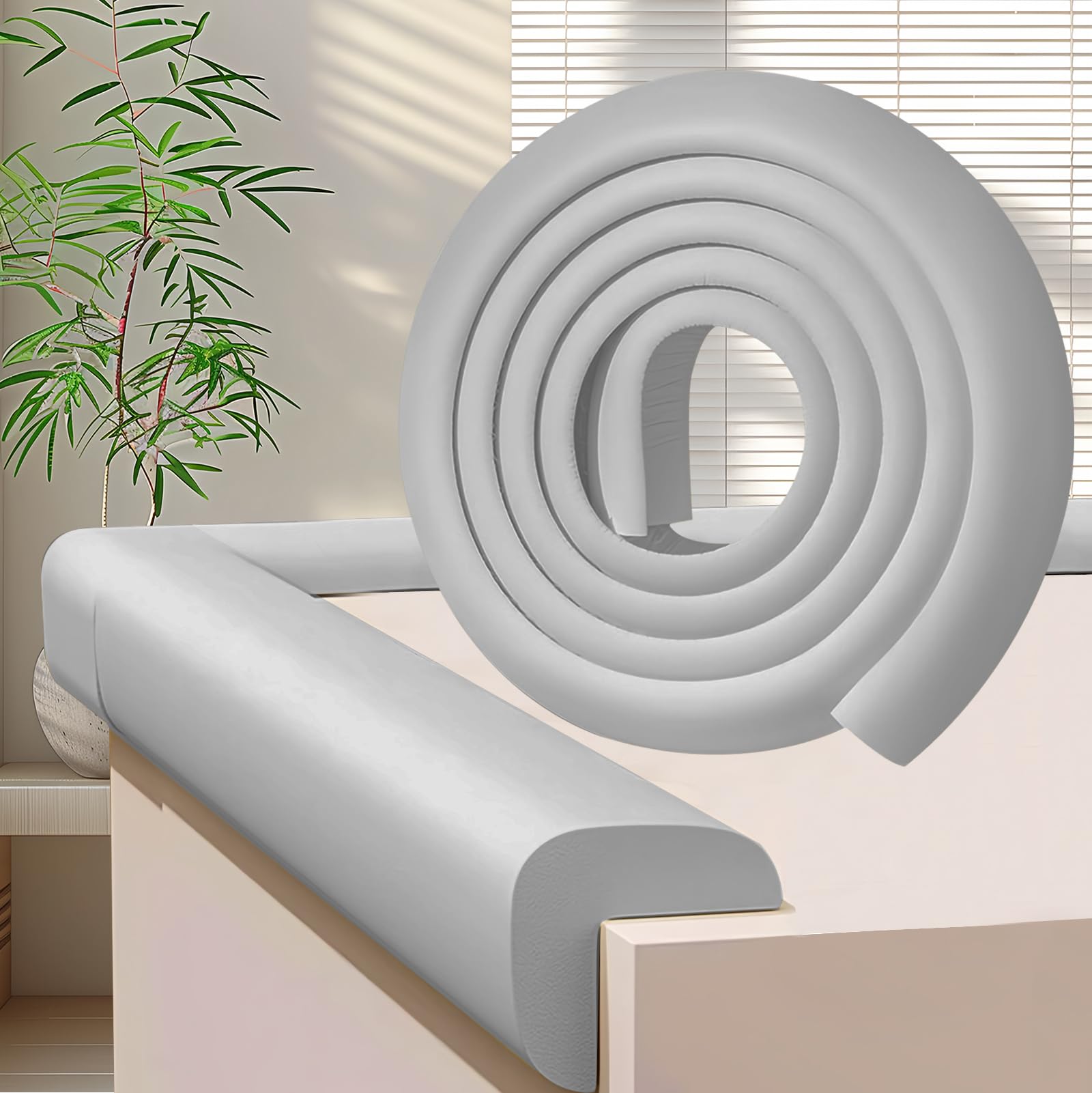 ZOMPAGO edge corner protector on furniture for nursery safety and bump reduction.