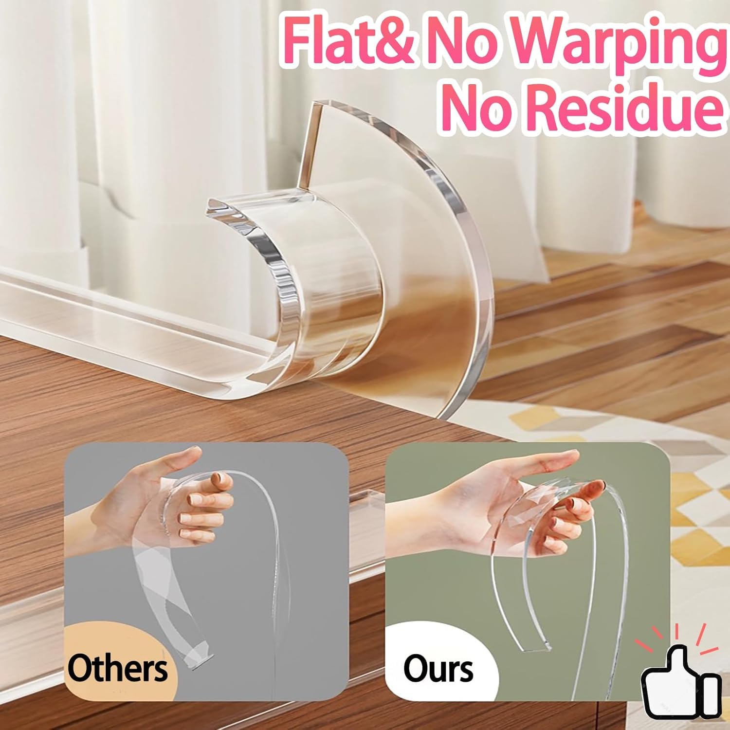 ZOMPAGO wall edge protector is transparent and discreet.