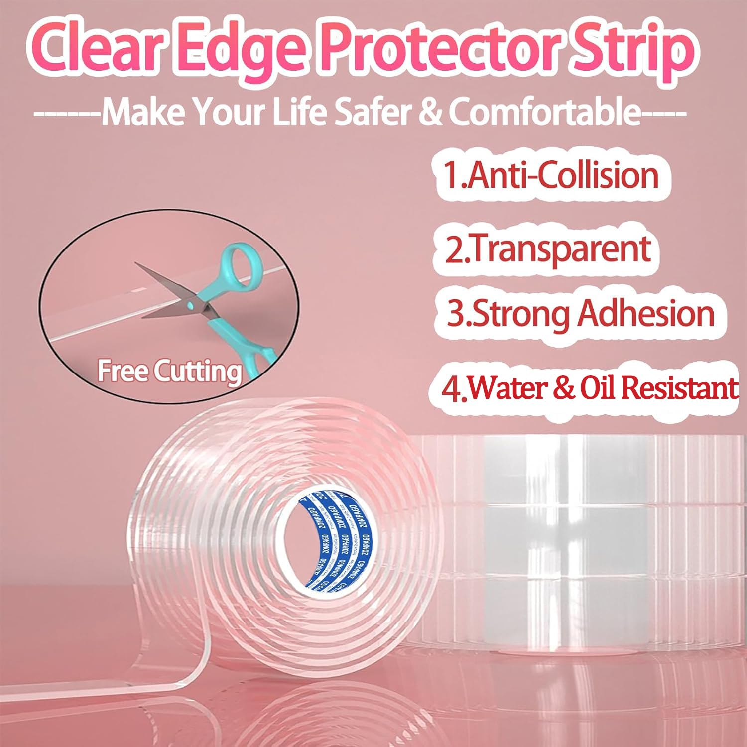 ZOMPAGO waterproof edge protectors guard against spills on furniture edges.