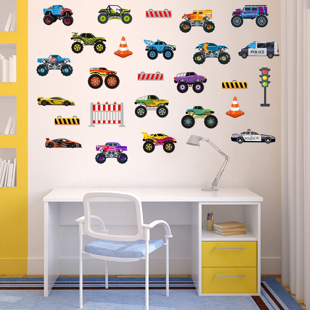 Zonon boys room decor truck stickers adding colorful wall art