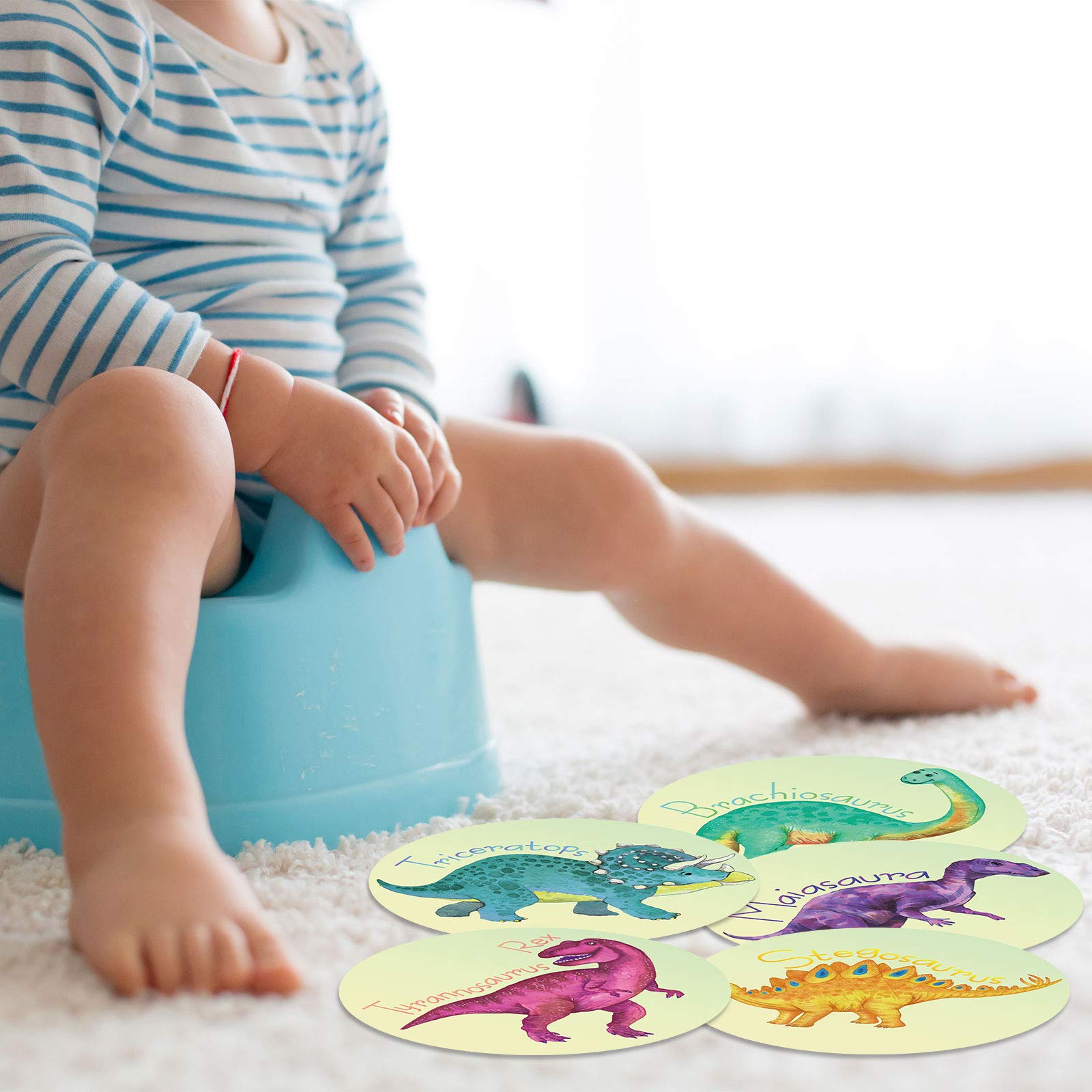 Zonon thermochromic dinosaur stickers turn black in cooler temps.