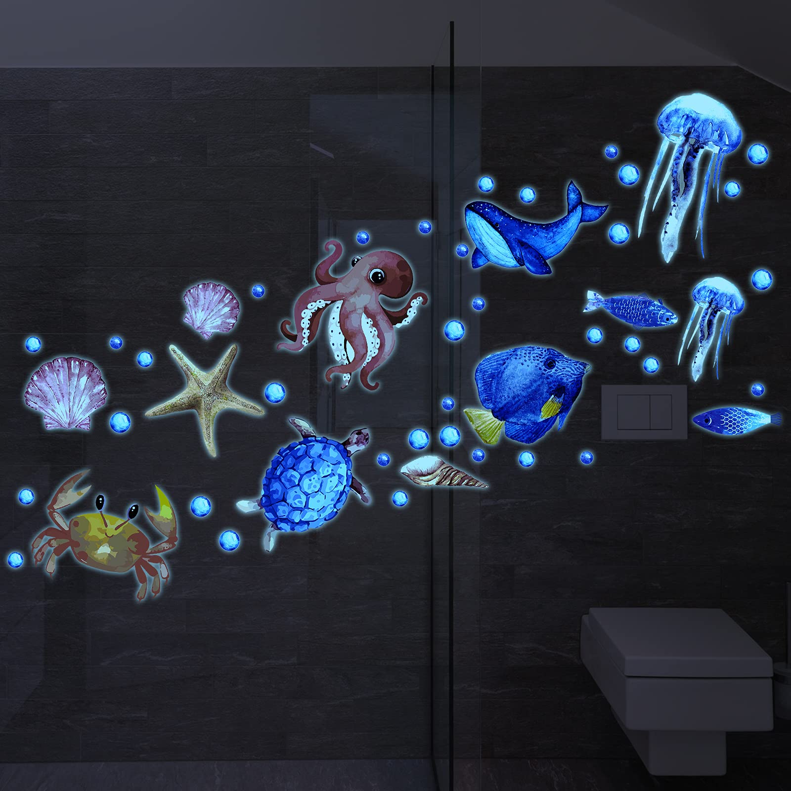 Zonon glow coral sticker brings color and texture to walls day and night.