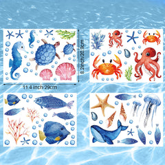 Zonon glow ocean shell sticker adds underwater charm to any room after dark.