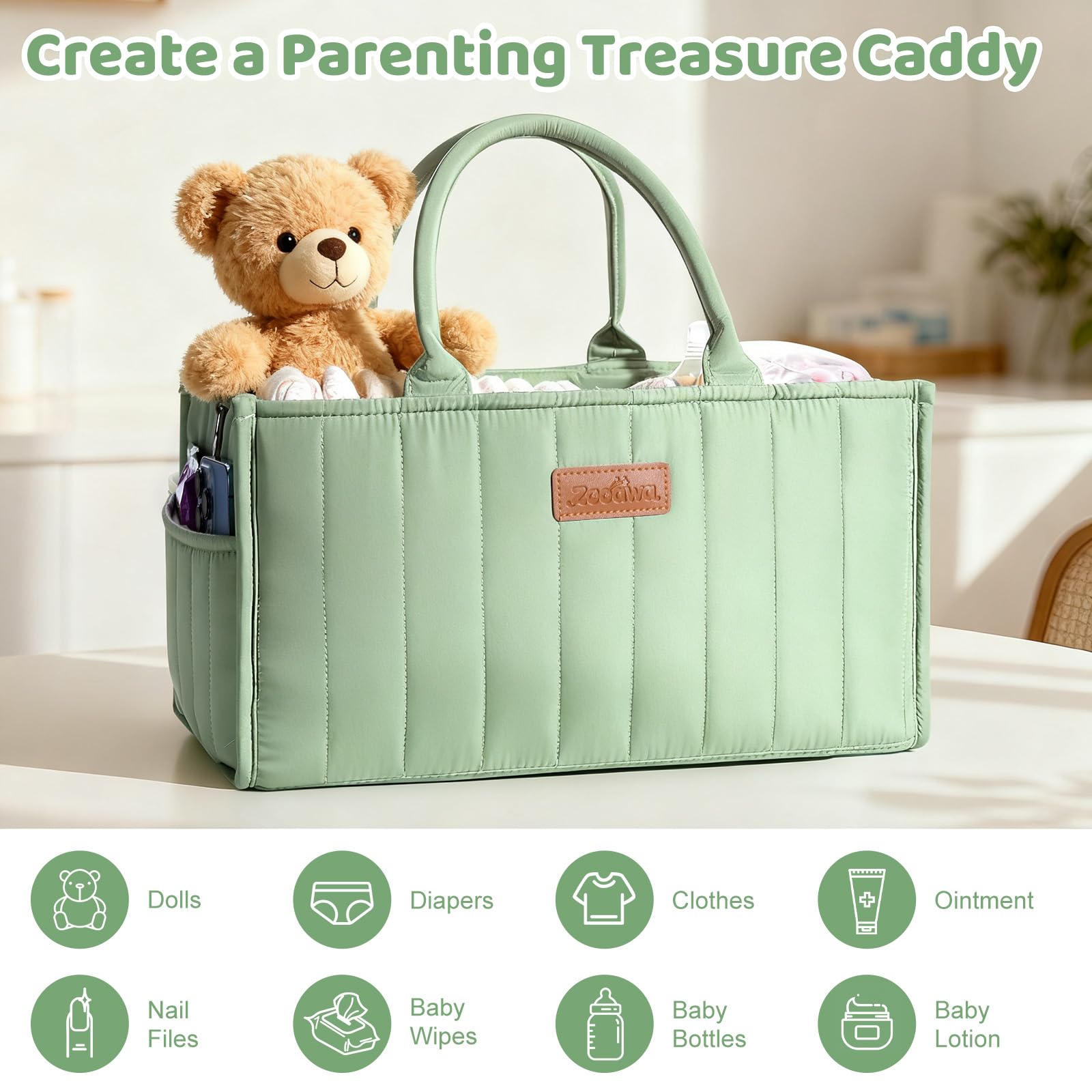 Zooawa baby shower gift diaper caddy combines style and practicality