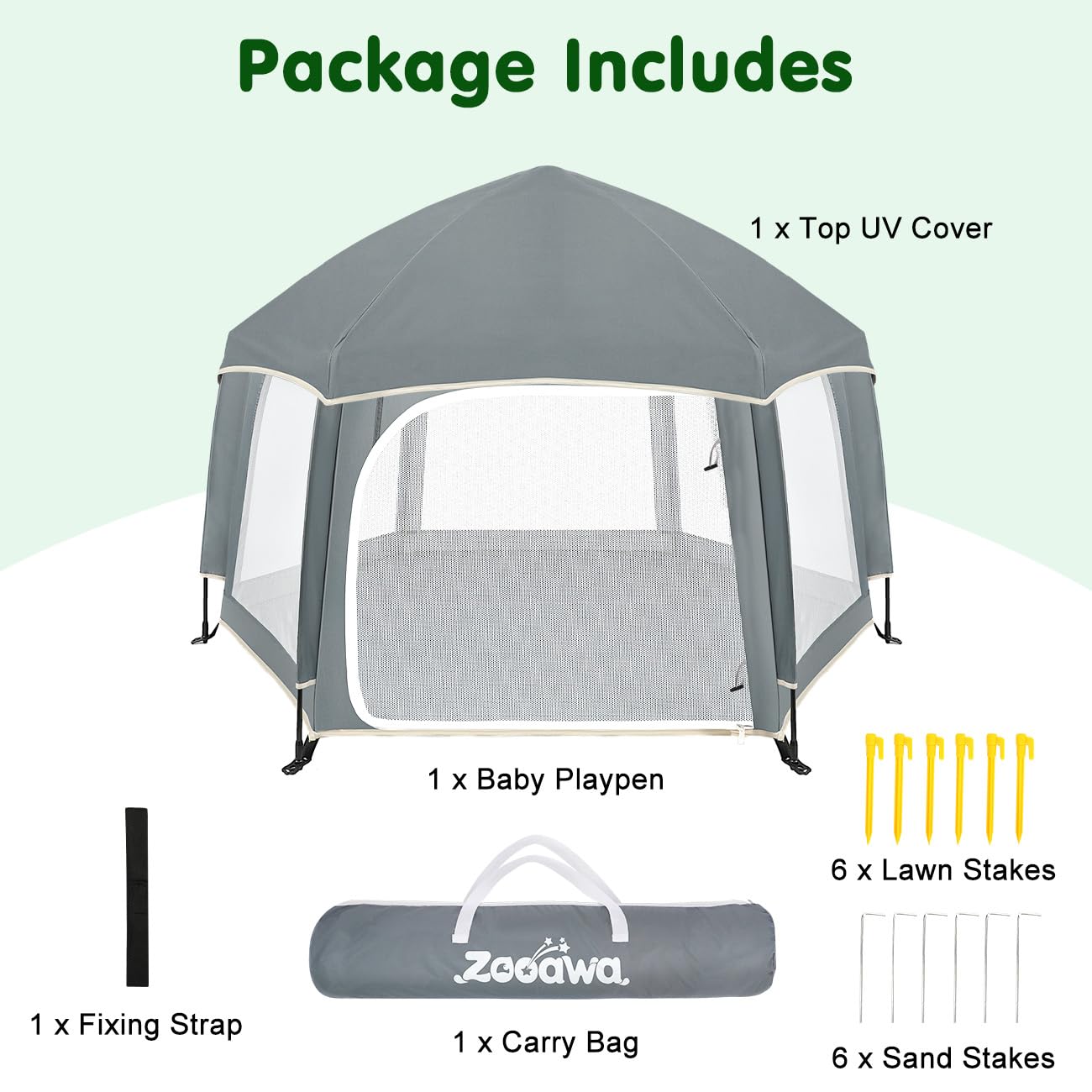 Zooawa Pop Up Playpen travel-friendly design fits in small spaces.