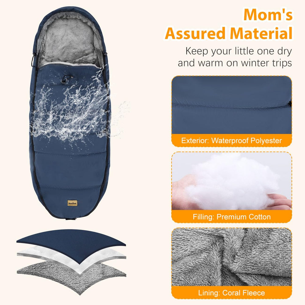 Zooawa bunting bag back anti-slip mat prevents slipping during strolls