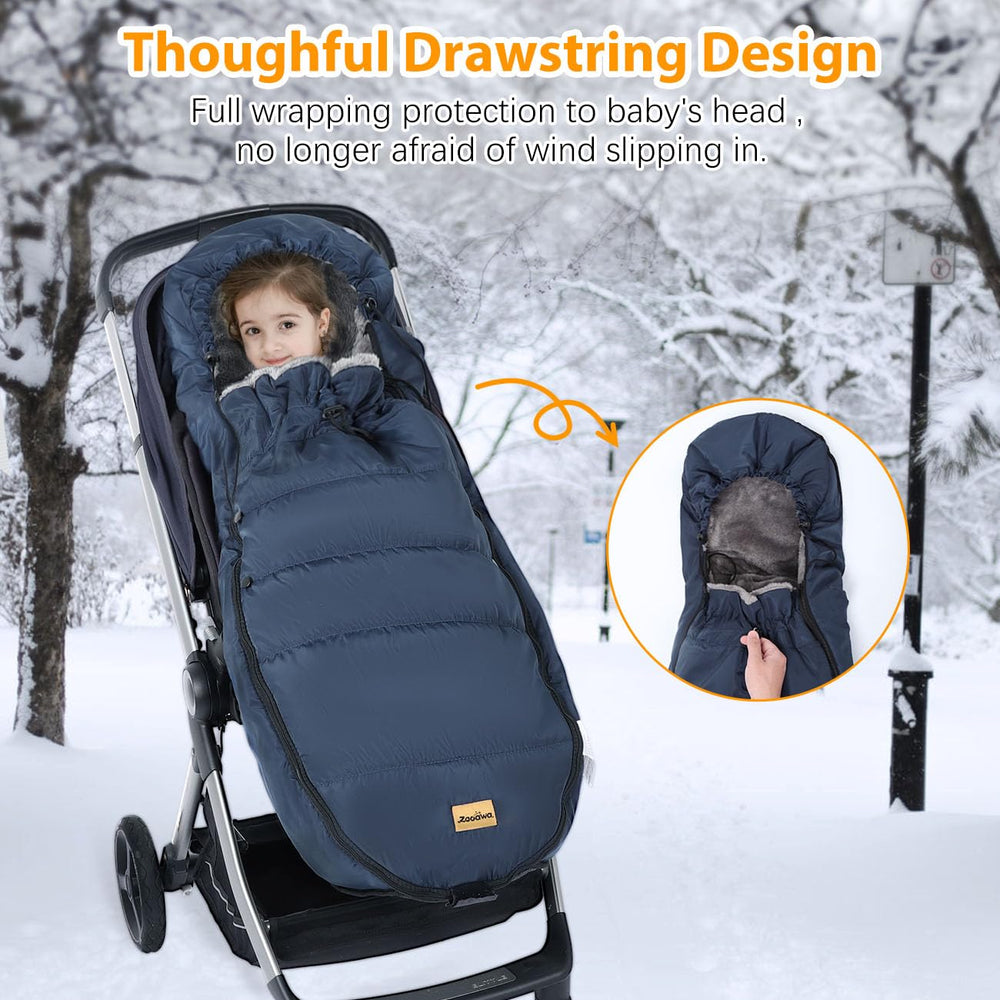 Zooawa bunting bag fully covered zippers block wind and snow