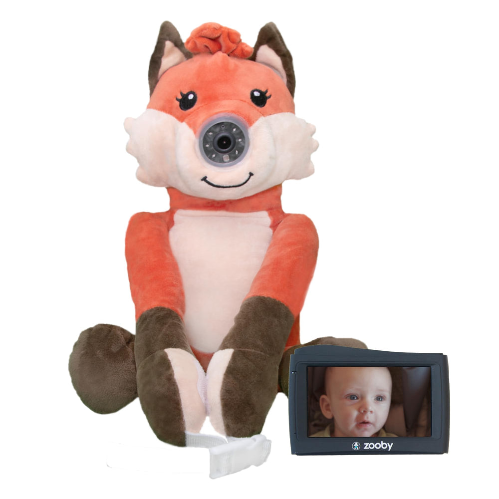 Zooby car monitor cuddly camera on dash provides soothing companion for baby.