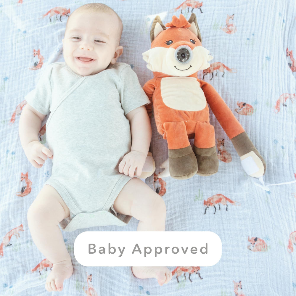 Zooby car monitor night vision helps check baby in low light.