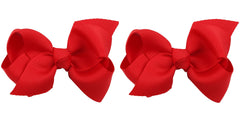 ZOONAI 3-inch red baby bow clip enhances newborn and toddler hairstyles