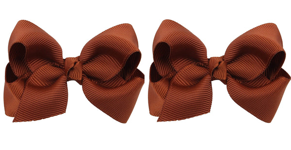 ZOONAI 3-inch baby girl bow brown clip for stylish photos and daily wear.