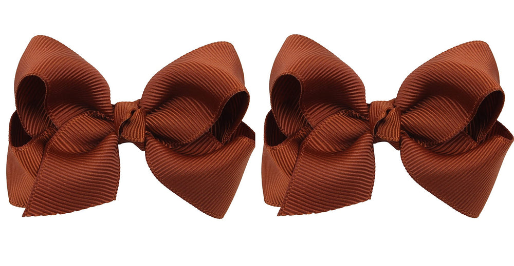 ZOONAI 3-inch baby girl bow brown clip for stylish photos and daily wear.