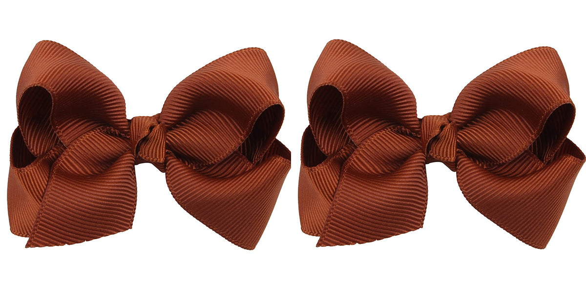 ZOONAI 3-inch baby girl bow brown clip for stylish photos and daily wear.