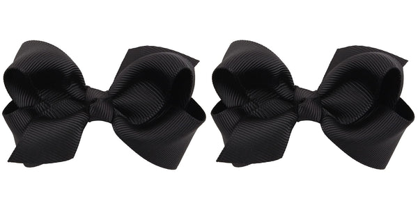 ZOONAI 3-inch baby girl bows in black packaging, ideal for gift-ready presentation