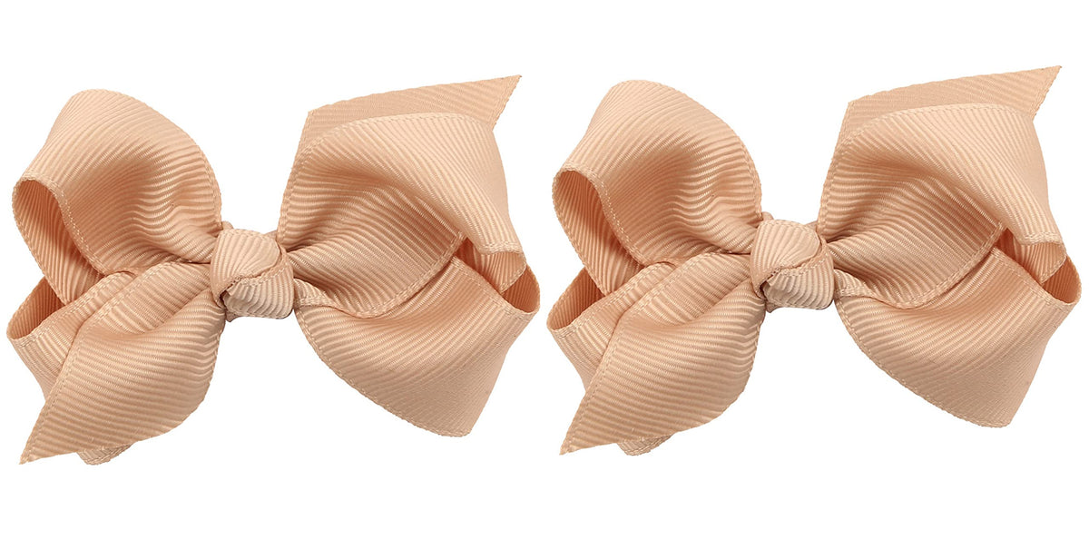 ZOONAI 3-inch baby girl bows in light coffee clip, ideal for photoshoots