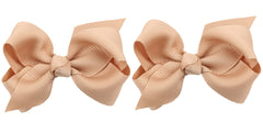 ZOONAI 3-inch baby girl bows in light coffee clip, ideal for photoshoots