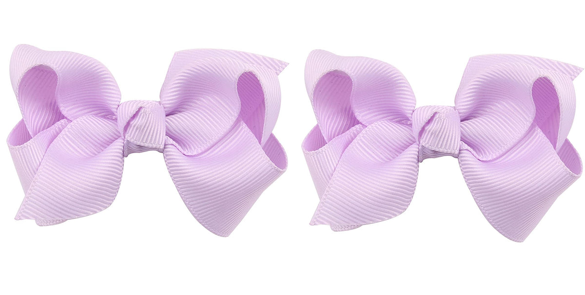 ZOONAI 3-inch baby bow clip in light purple, ideal for photos.