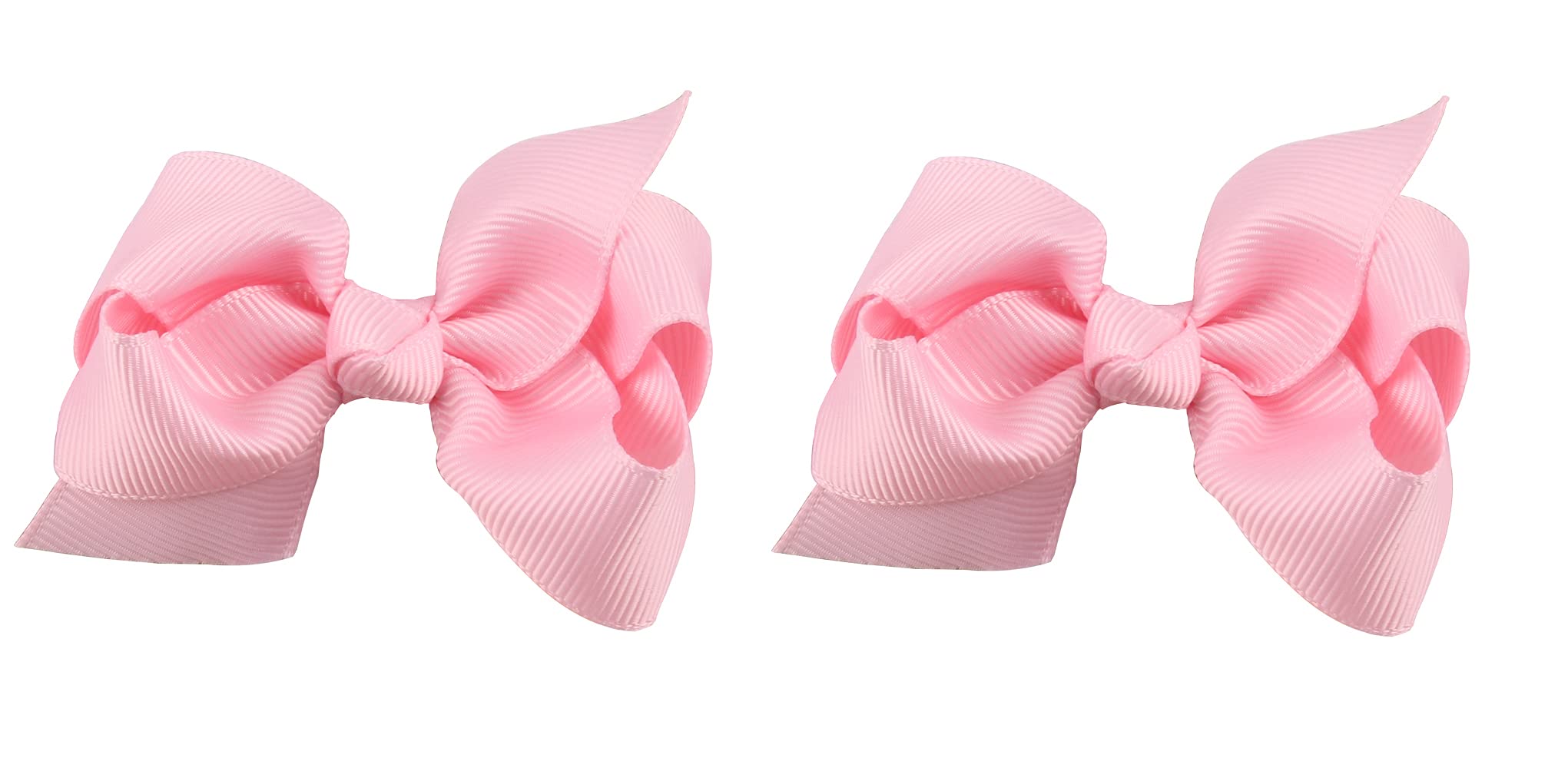ZOONAI 3-inch pink baby girl bow clip set of 2 for adorable photoshoots