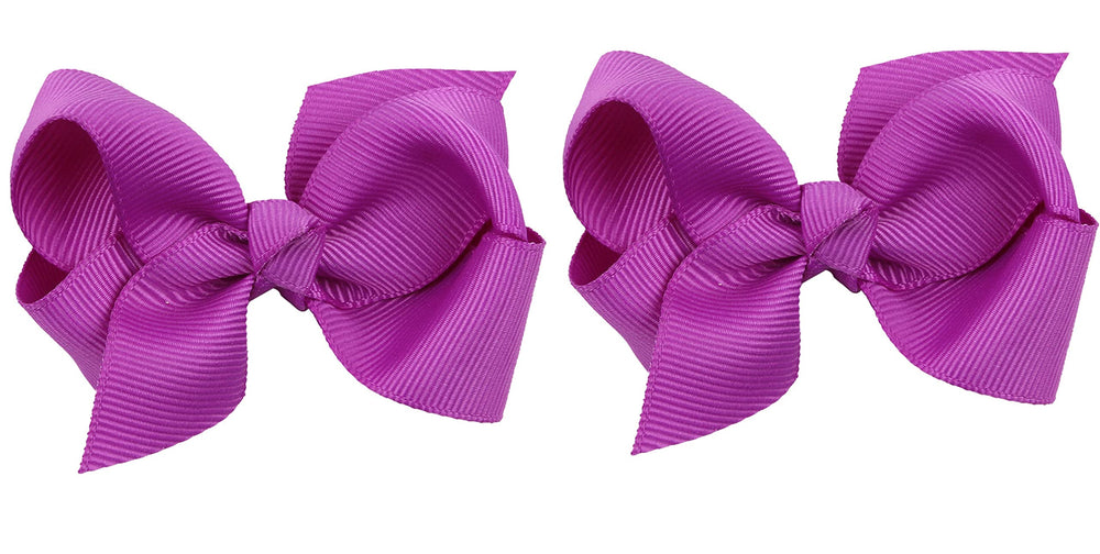 ZOONAI 3-inch purple baby girl bows clip for photo-ready outfits