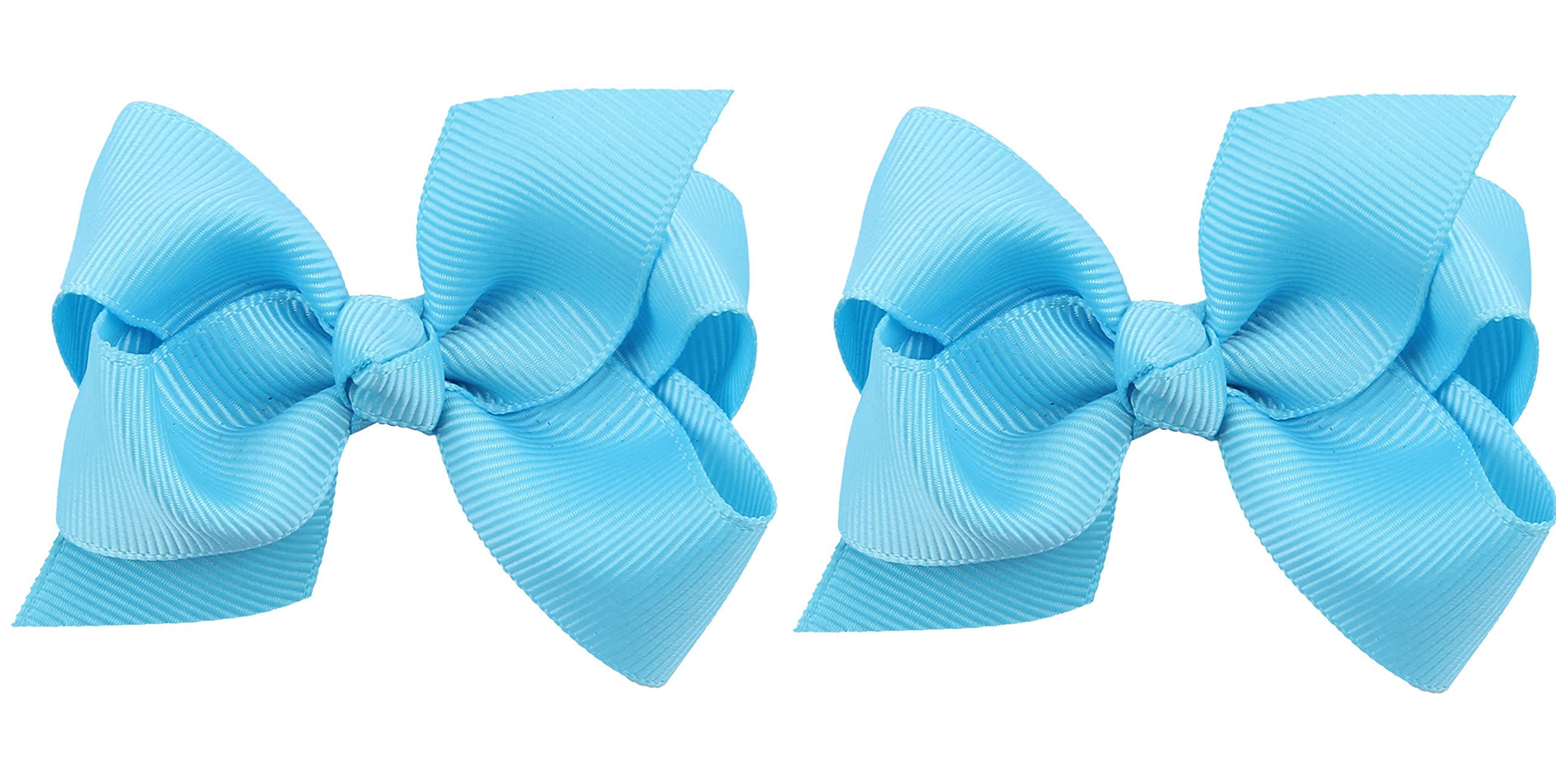 ZOONAI 3 inch baby bows in sky blue on hair clips for cute outfits.