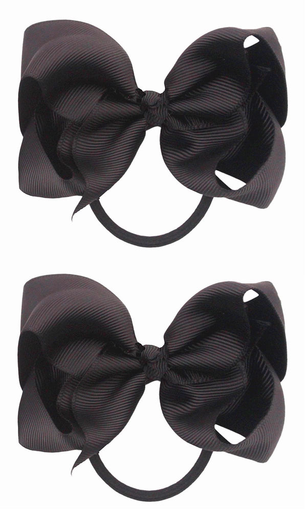 ZOONAI 4-Inch black baby hair bows front view for daily style.