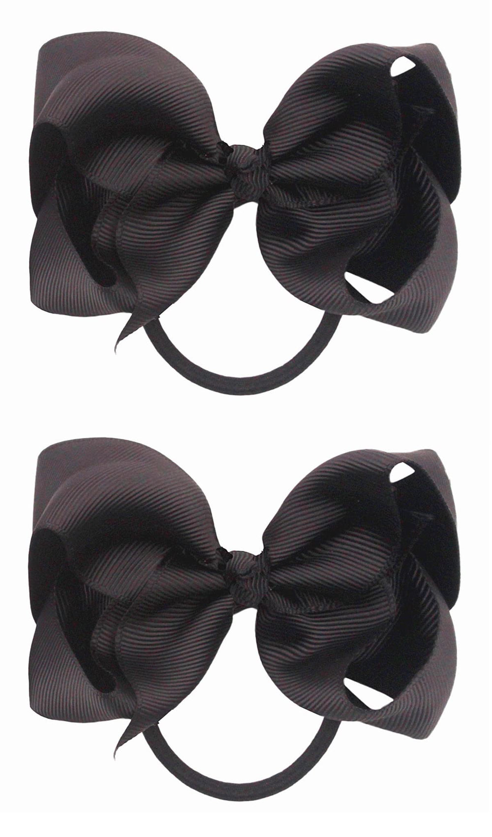 ZOONAI 4-Inch black baby hair bows front view for daily style.