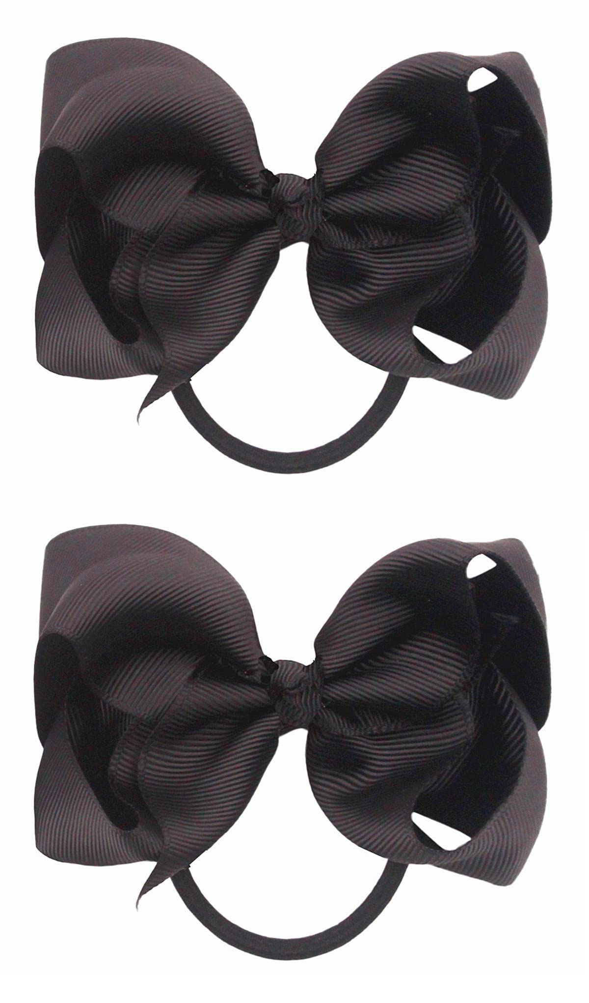 ZOONAI 4-Inch black baby hair bows front view for daily style.