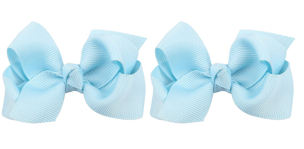 ZOONAI baby bow light blue clip for newborns, photo-ready charm