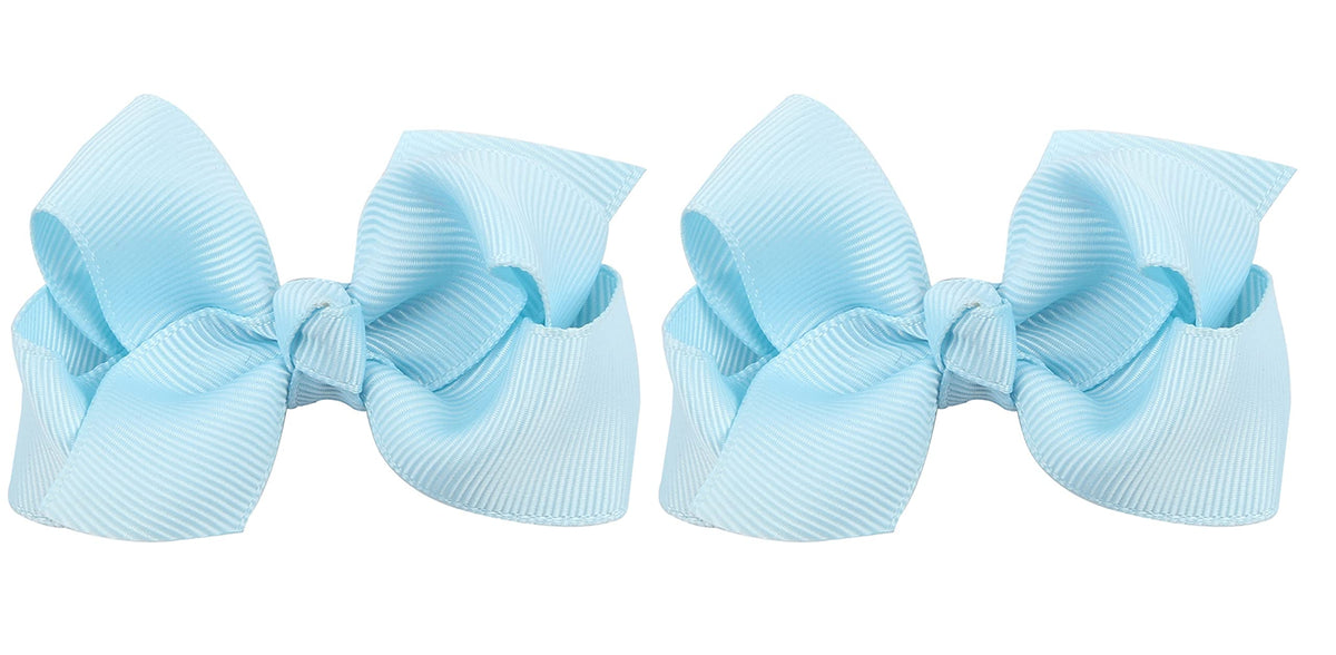 ZOONAI baby bow light blue clip for newborns, photo-ready charm